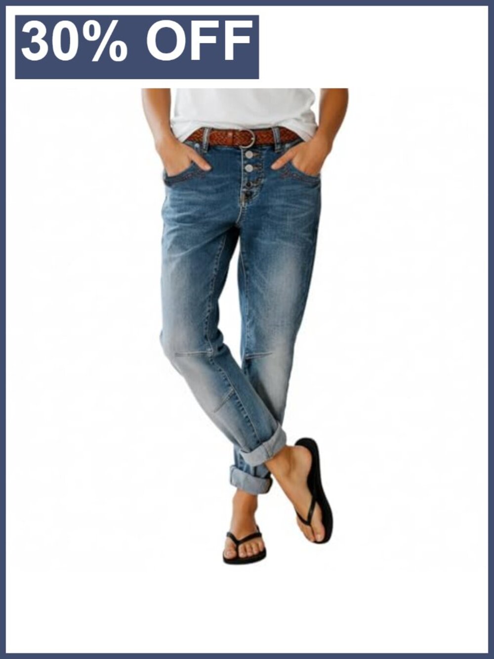 Women's Straight Leg Button Fly Mid Rise Stretch Denim Jeans